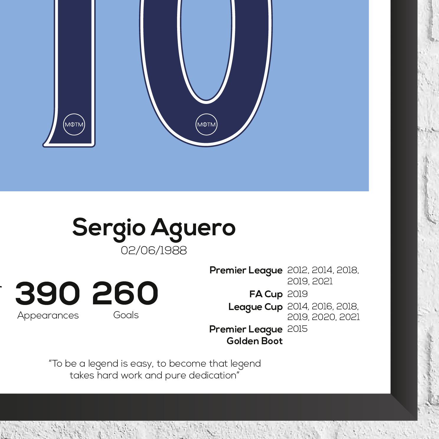 Sergio Aguero Legend Stats Print