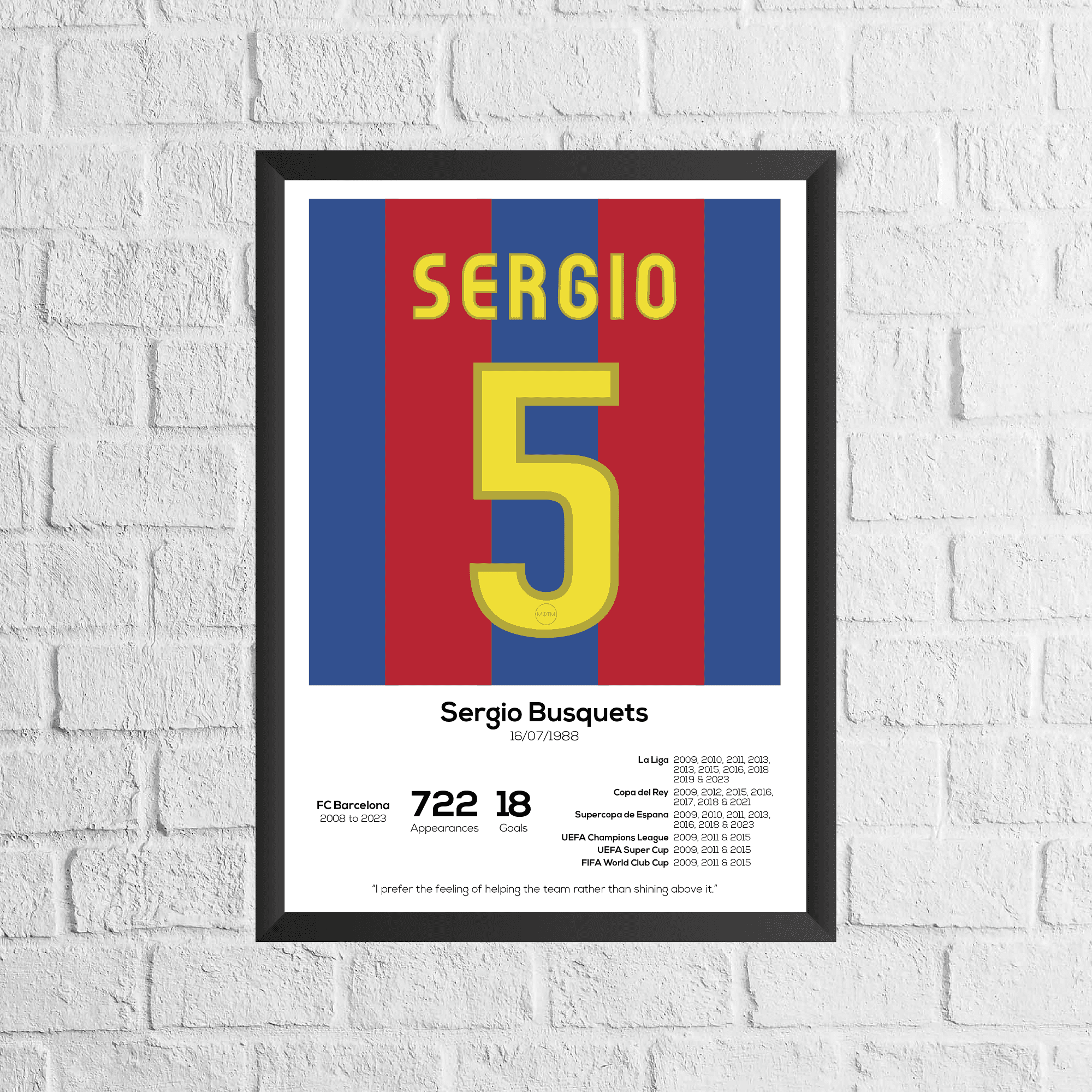 Sergio Busquets Legend Stats Print
