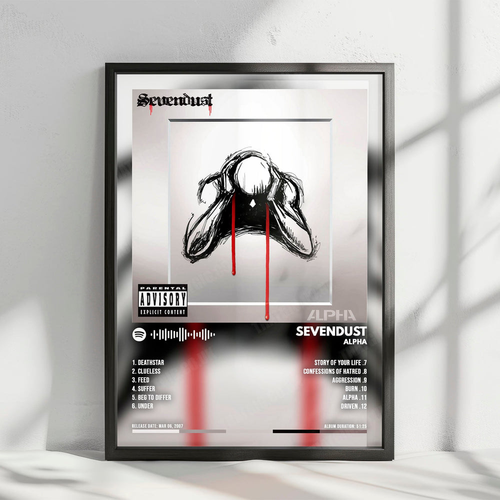Sevendust "Alpha  " Album Cover Poster - with Complete Tracklist