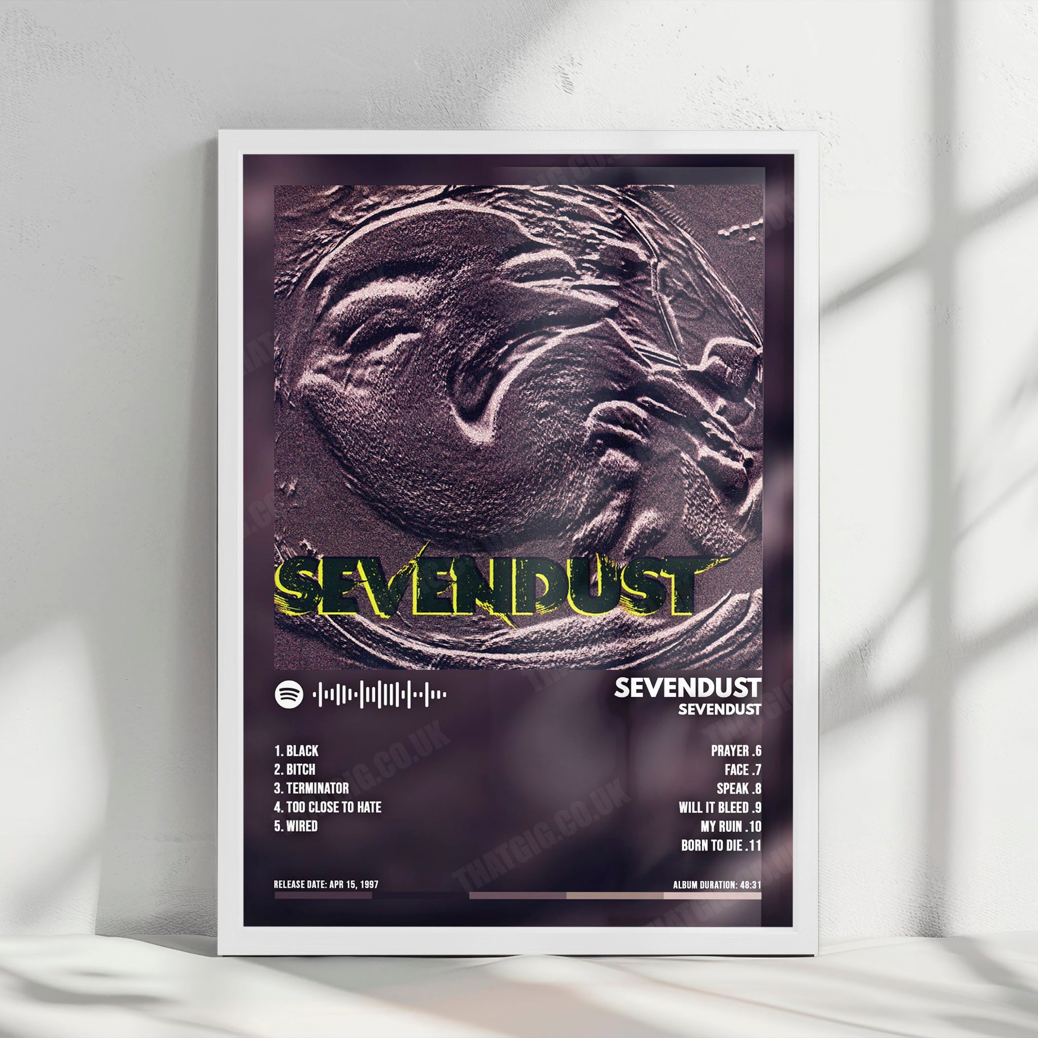 Sevendust "Sevendust  " Album Cover Poster - with Complete Tracklist