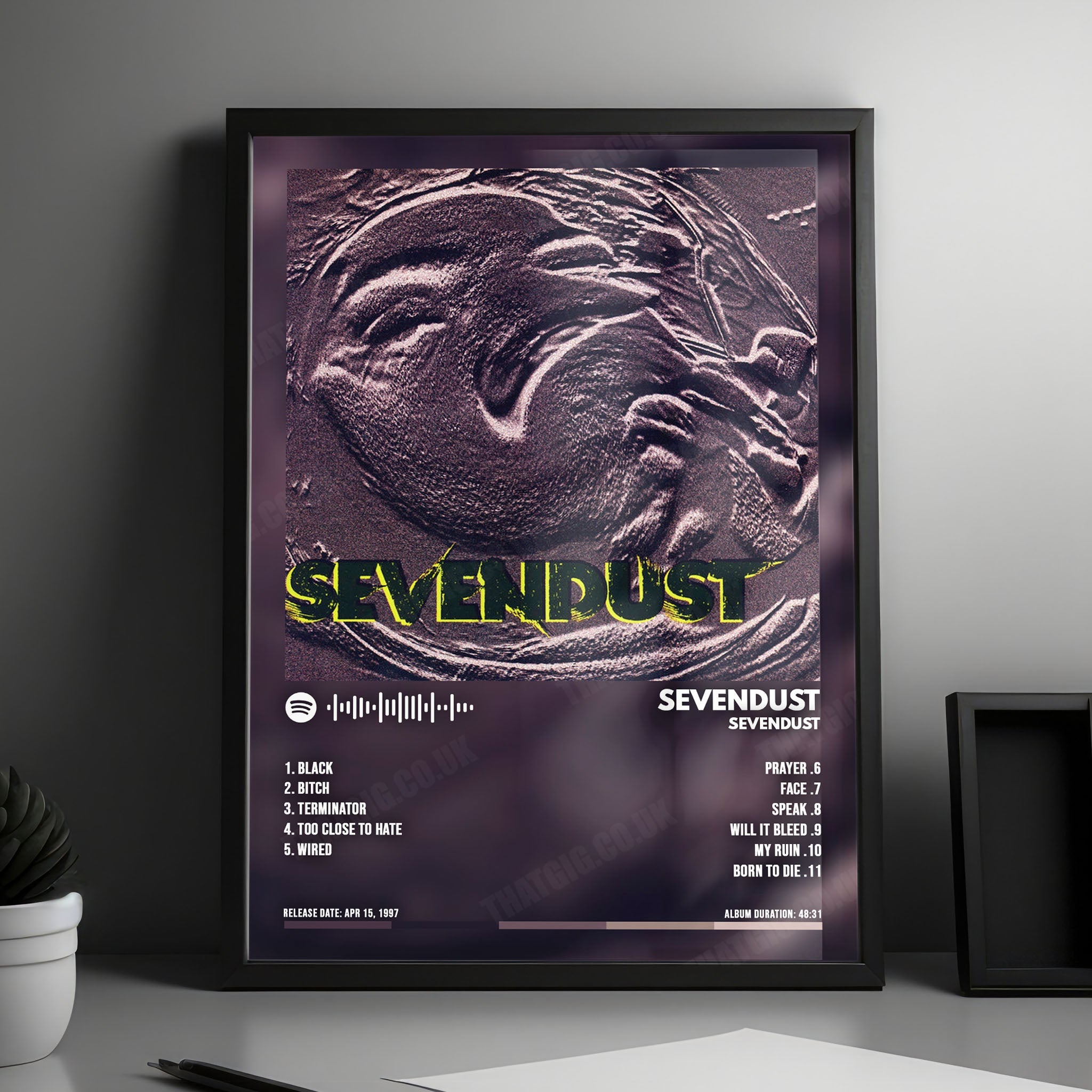 Sevendust "Sevendust  " Album Cover Poster - with Complete Tracklist