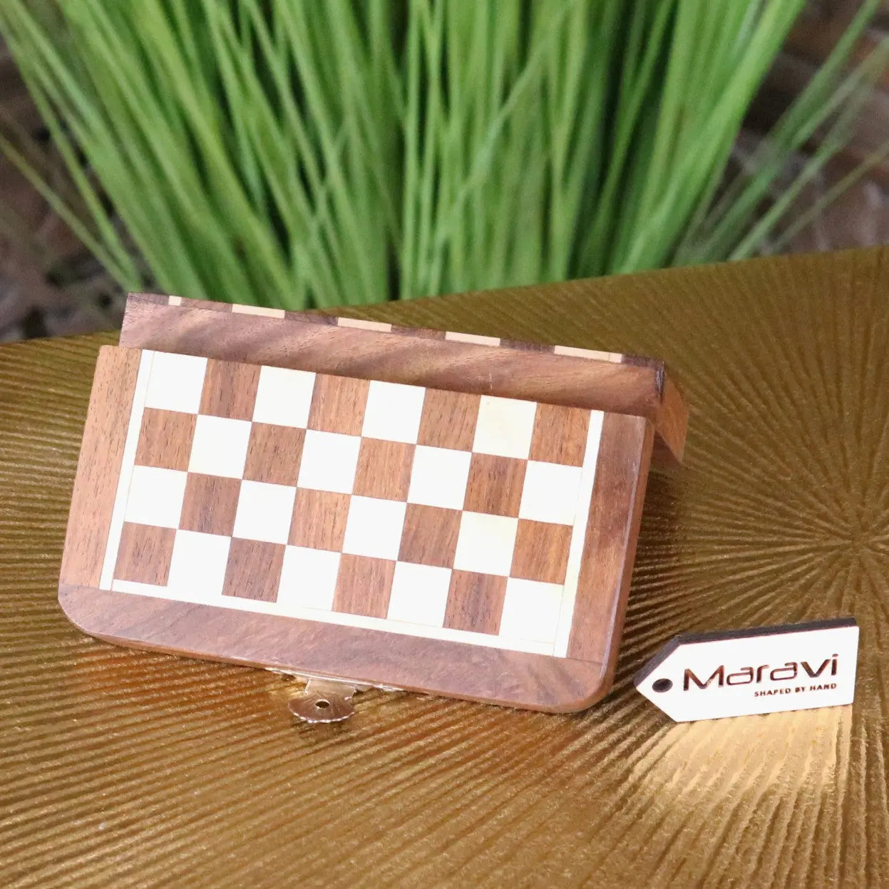 Shatranj 14cm Handcrafted Folding Wooden Chess Set