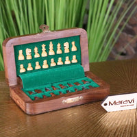 Shatranj 14cm Handcrafted Folding Wooden Chess Set