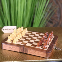Shatranj 14cm Handcrafted Folding Wooden Chess Set