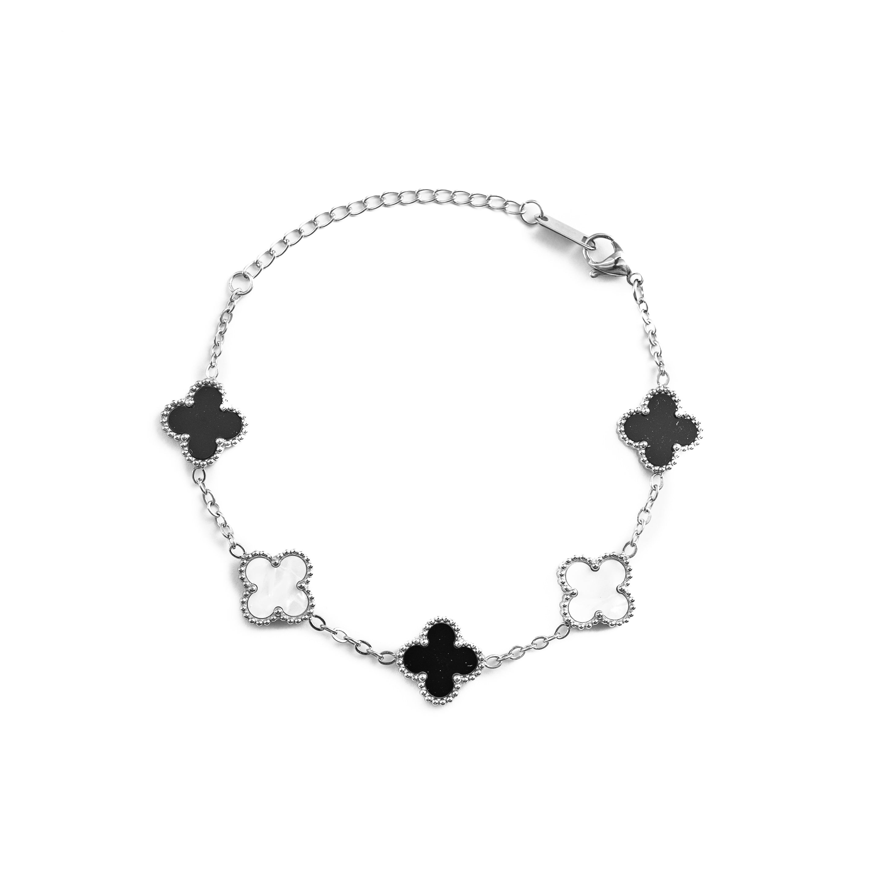 Silver Clover Bracelet (Mono)