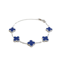 Silver Clover Bracelet (Navy)