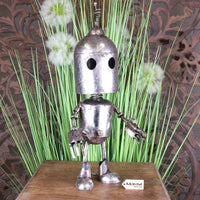 Silver Robot Ornament Springy Bobble Head