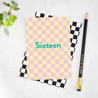 Stylish Checkerboard 16th Birthday Card for a Memorable Celebration