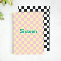 Stylish Checkerboard 16th Birthday Card for a Memorable Celebration
