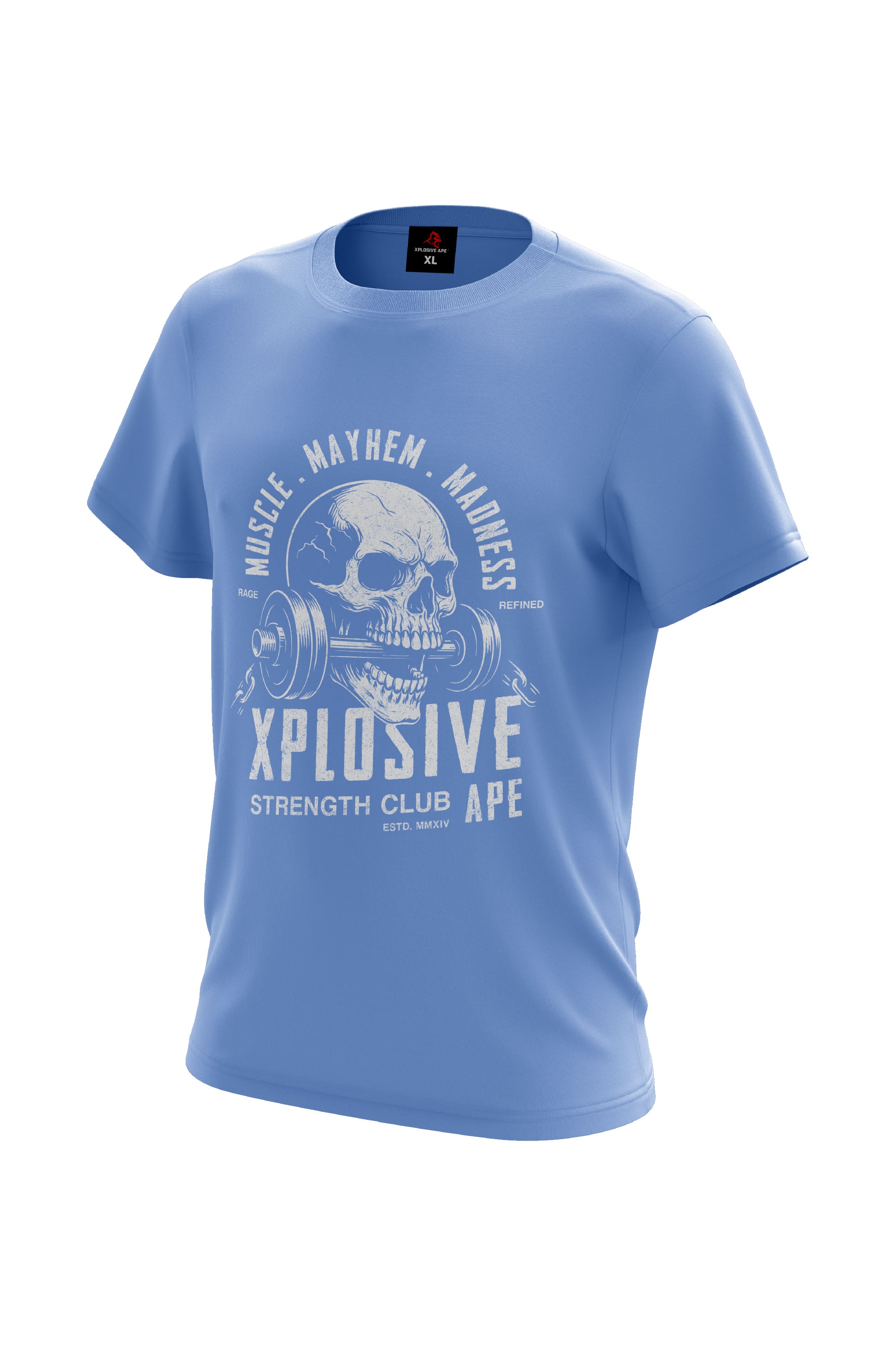 XAPE Skulled & Stacked Tee - Carolina Blue