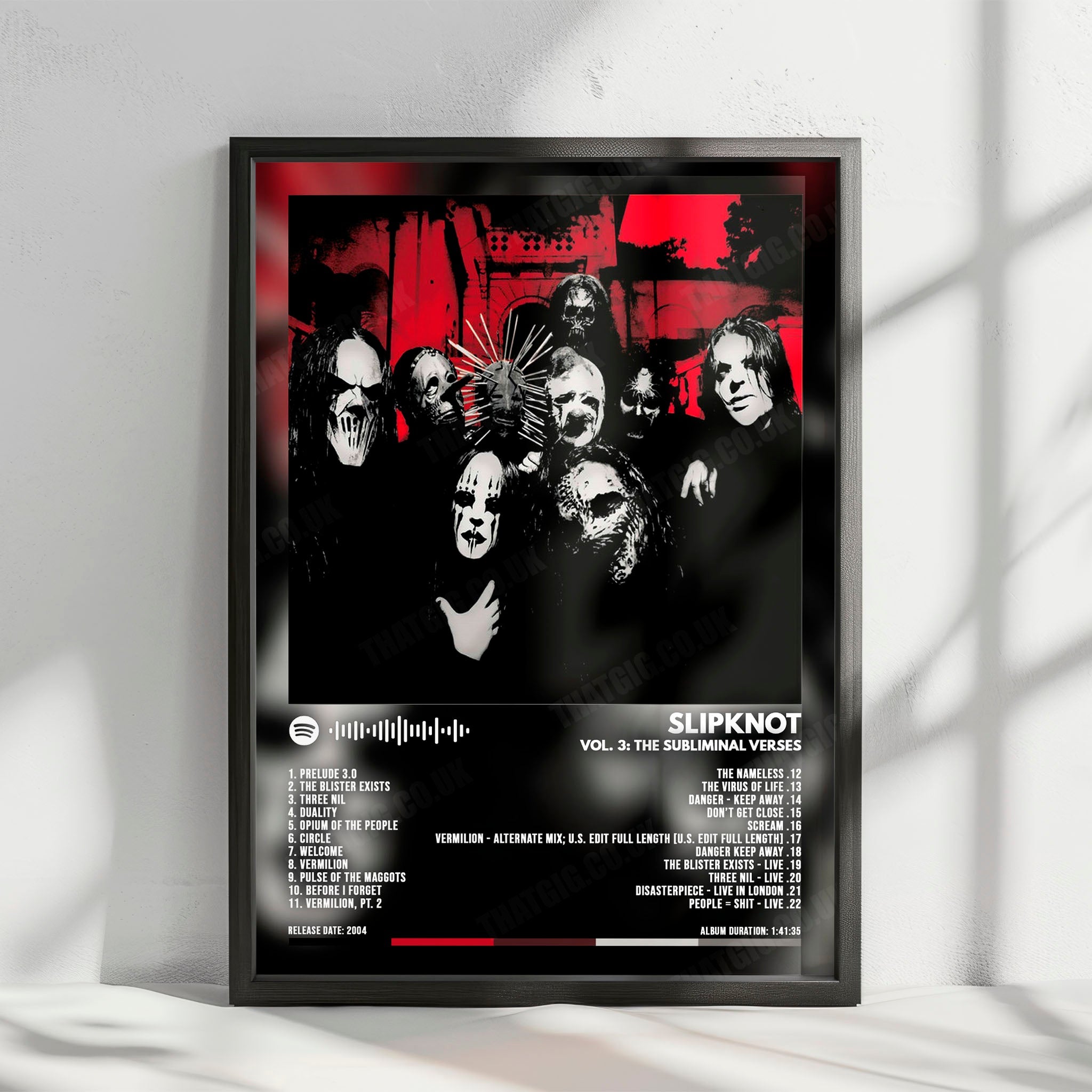 Slipknot "Vol. 3: (The Subliminal Verses)  " Album Cover Poster - with Complete Tracklist