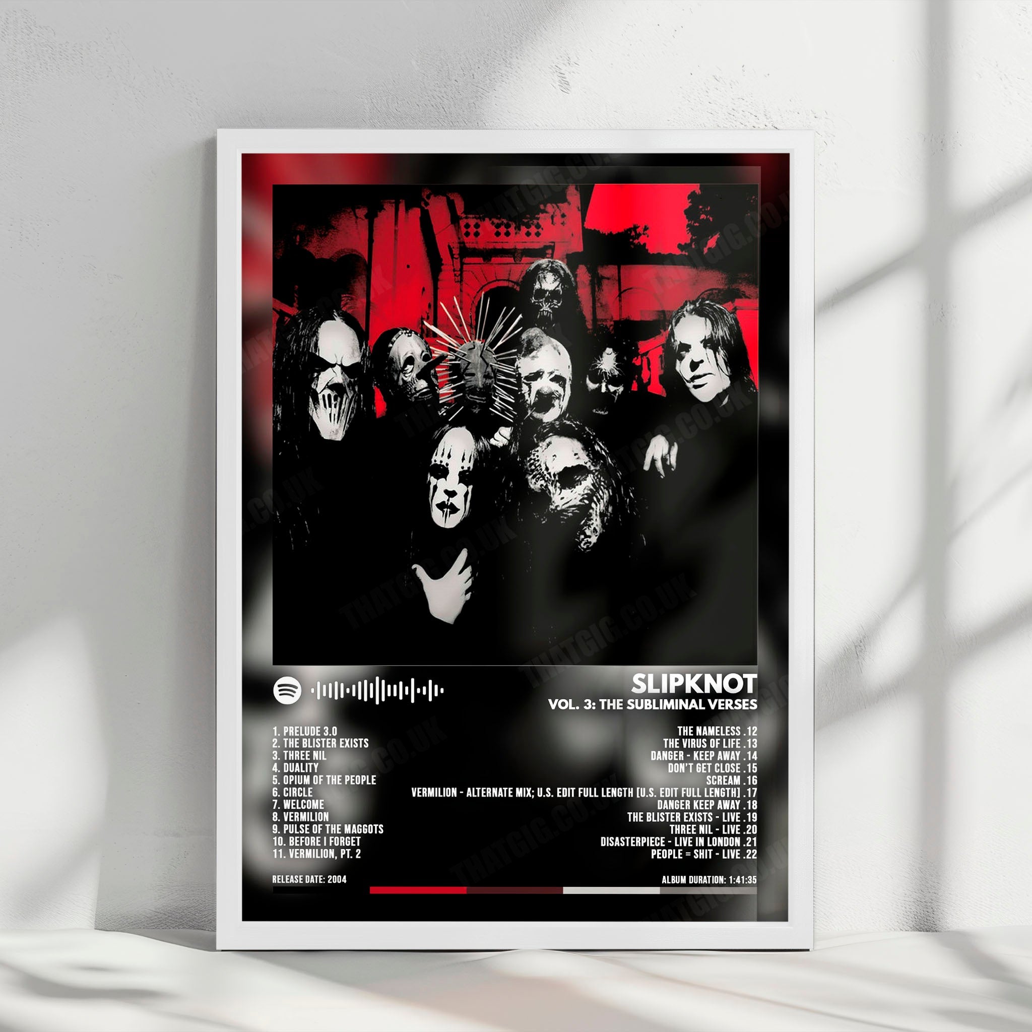 Slipknot "Vol. 3: (The Subliminal Verses)  " Album Cover Poster - with Complete Tracklist