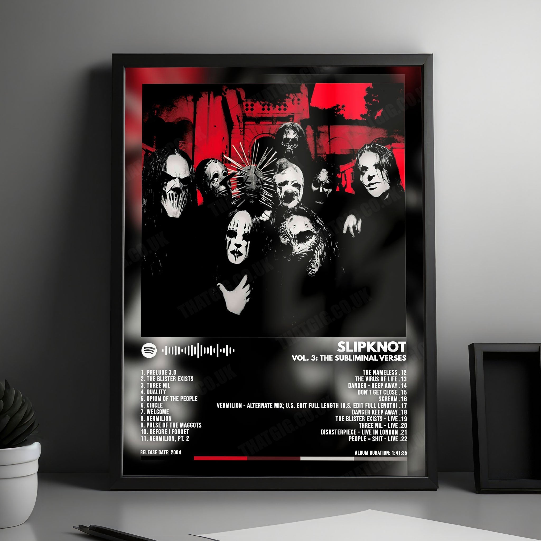 Slipknot "Vol. 3: (The Subliminal Verses)  " Album Cover Poster - with Complete Tracklist