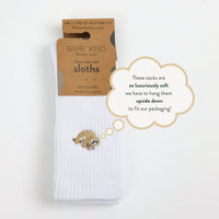 Save the Sloths Ribbed Bamboo Socks