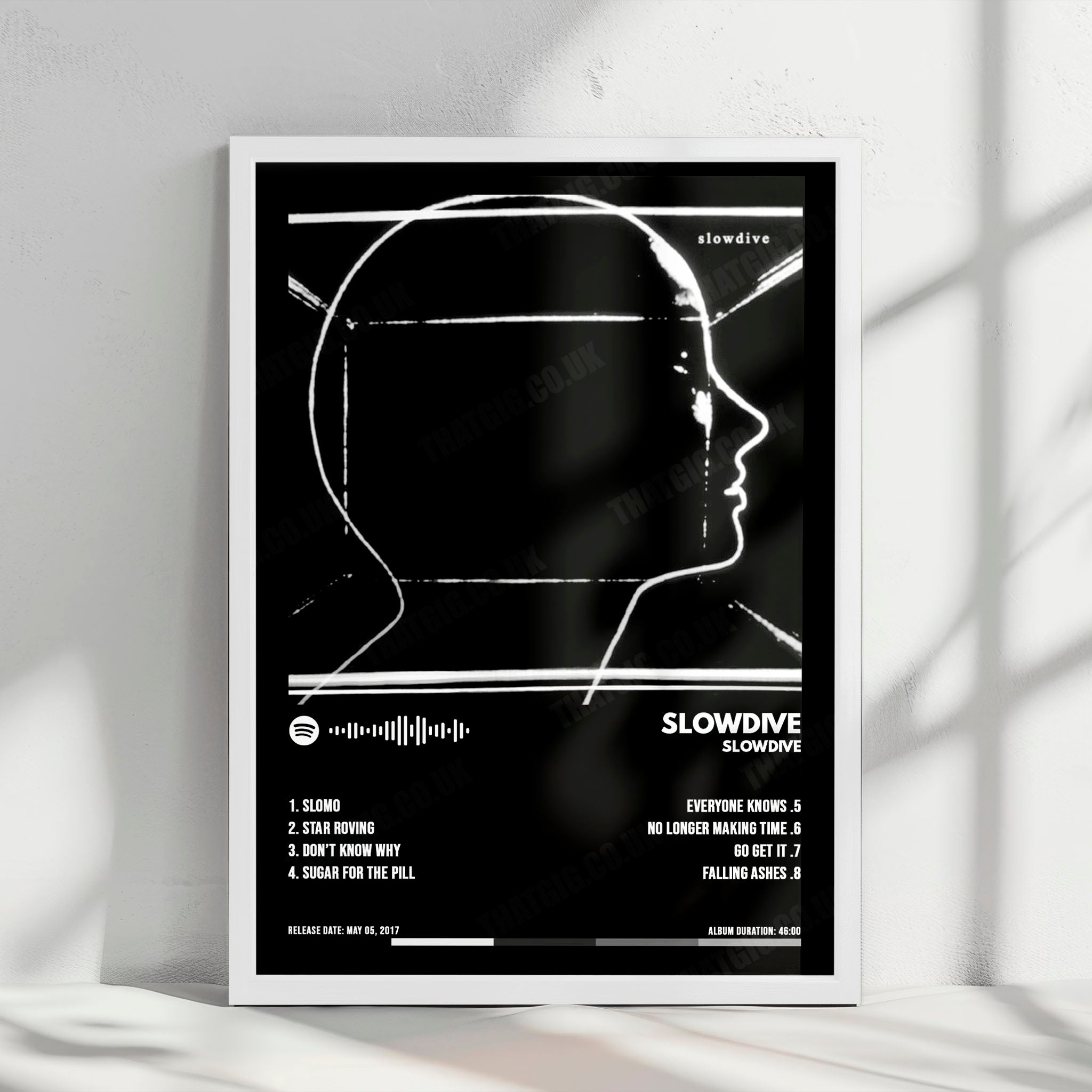 Slowdive "Slowdive" Album Cover Poster - with Complete Tracklist