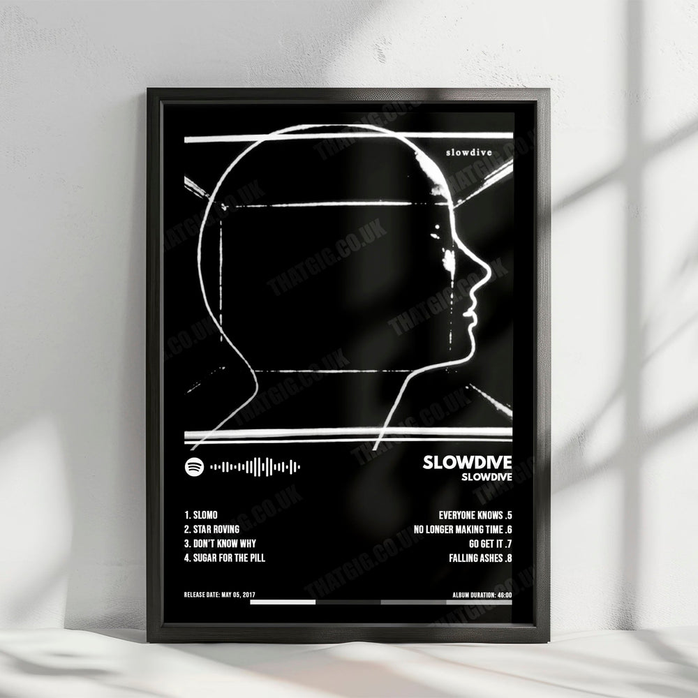 Slowdive "Slowdive" Album Cover Poster - with Complete Tracklist