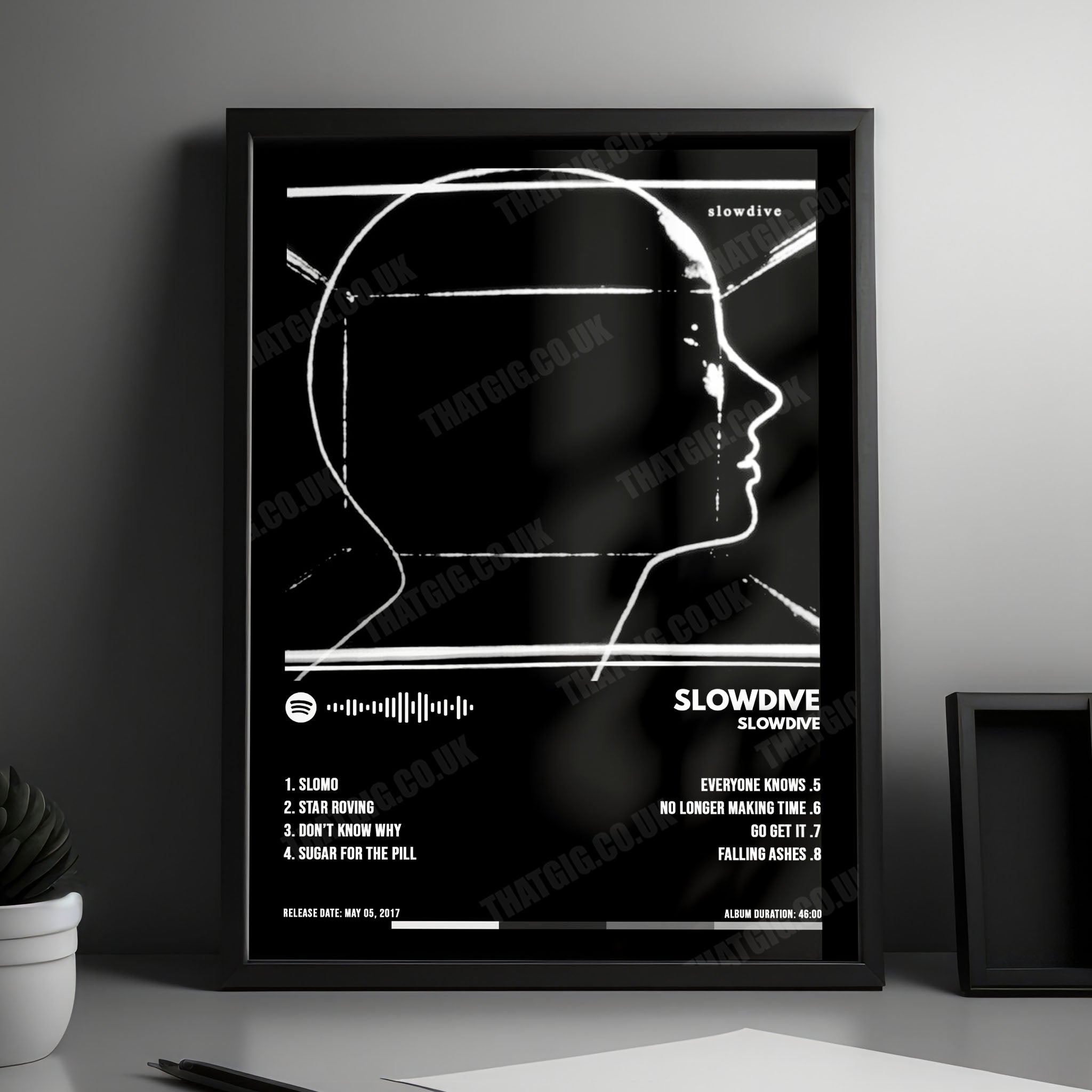 Slowdive "Slowdive" Album Cover Poster - with Complete Tracklist