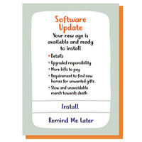 Software Update Birthday Card