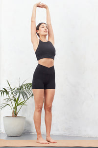 Wrap Biker Shorts - Marl Black