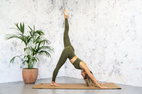 High Waisted Leggings - Earth Khaki