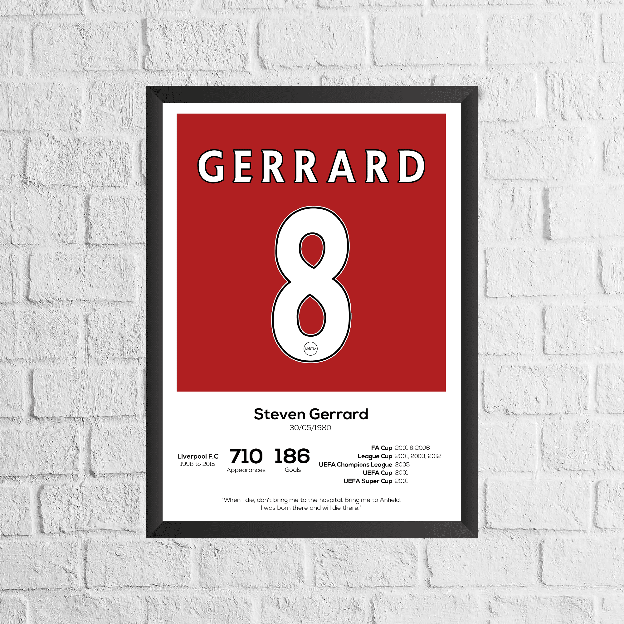Steven Gerrard Legend Stats Print