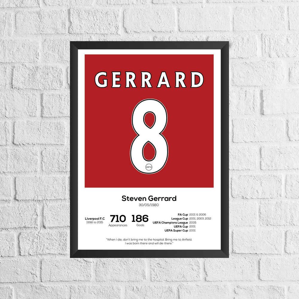 Steven Gerrard Legend Stats Print