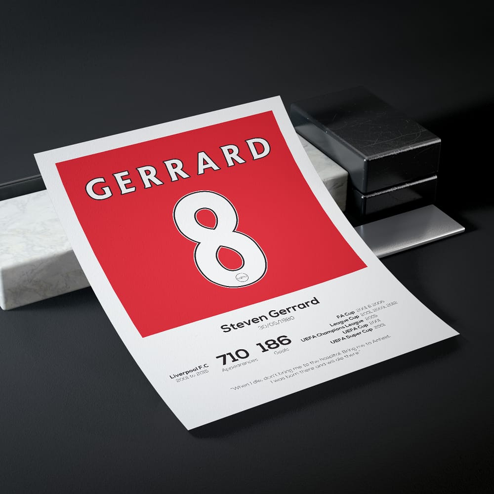 Steven Gerrard Legend Stats Print