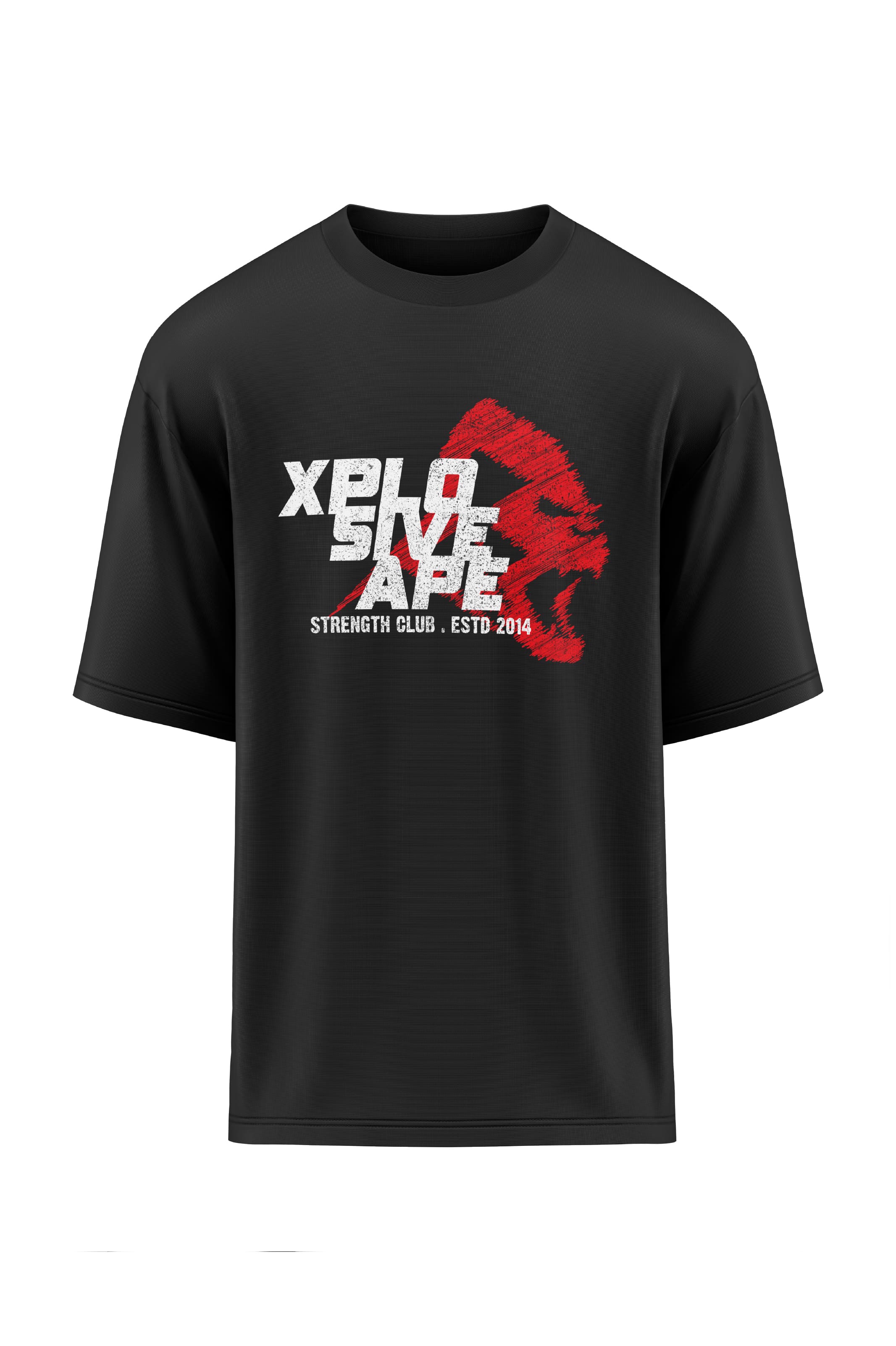 XAPE Strength Club Oversized Tee - Black