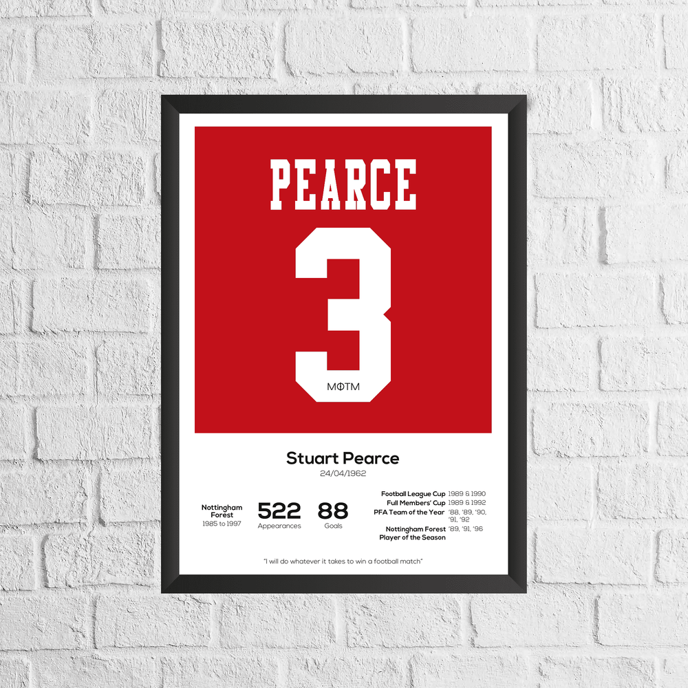 Stuart Pearce Legend Stats Print