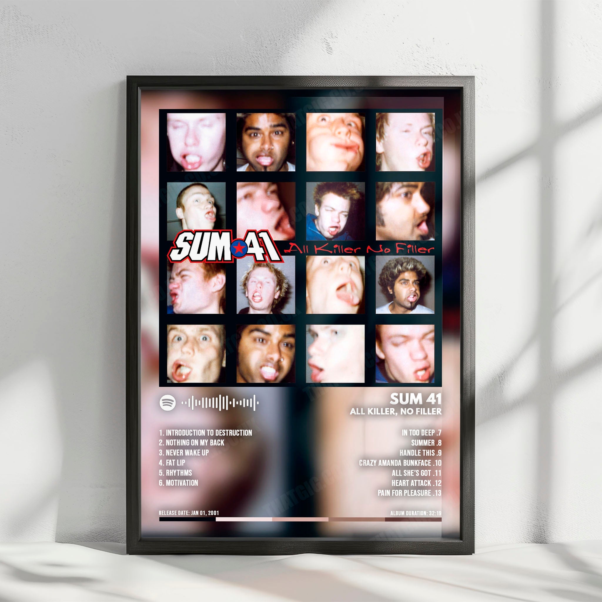 Sum 41 "All Killer No Filler  " Album Cover Poster - with Complete Tracklist