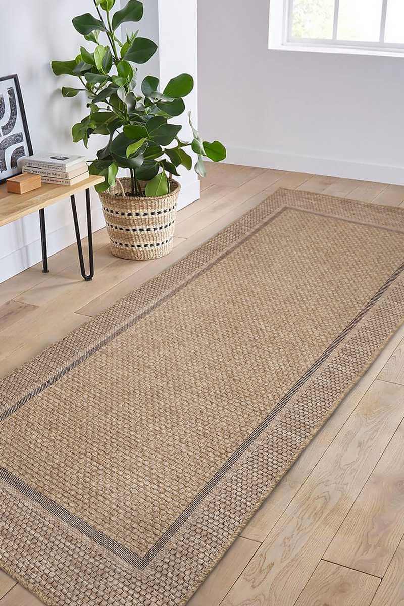 Summer Latte Border Rug – Stylish Indoor/Outdoor Essential