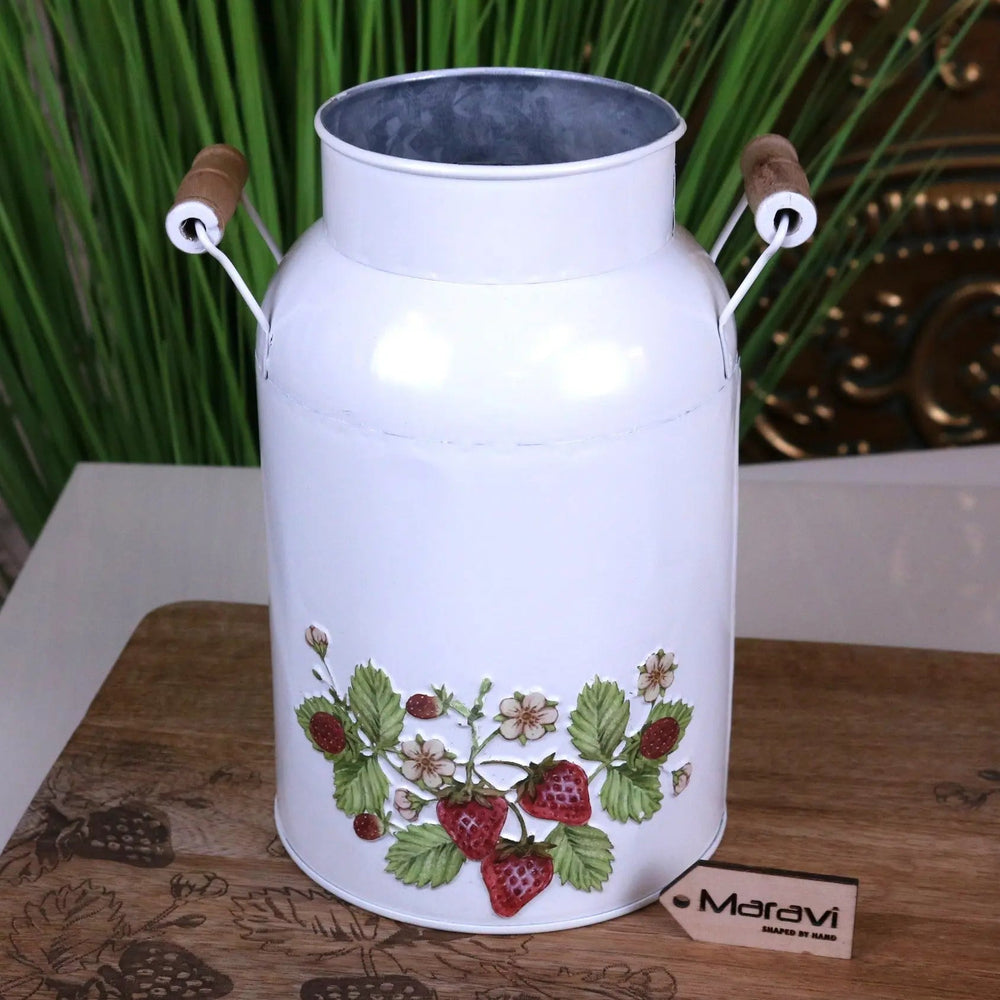 Thaniya Vintage Strawberry Field Milk Churn Planter