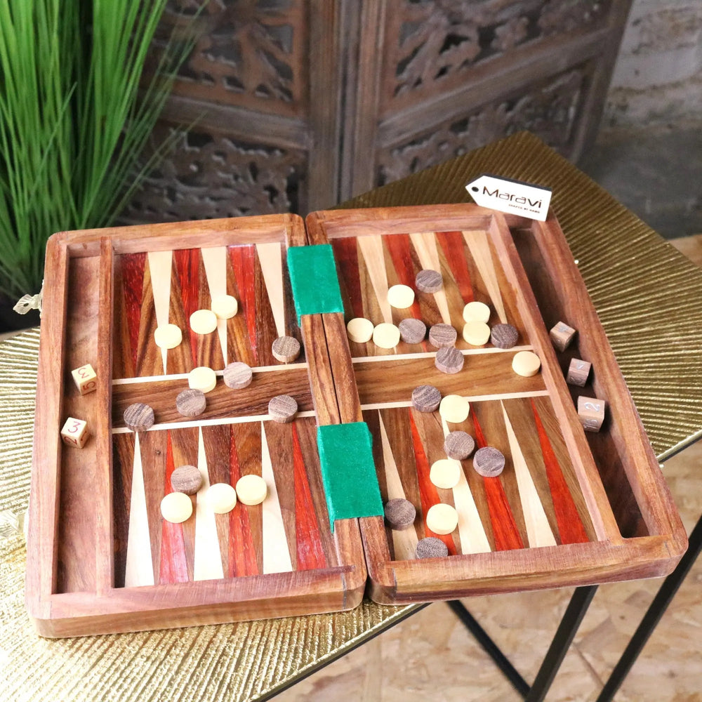 Taksha Wooden Backgammon Board Game