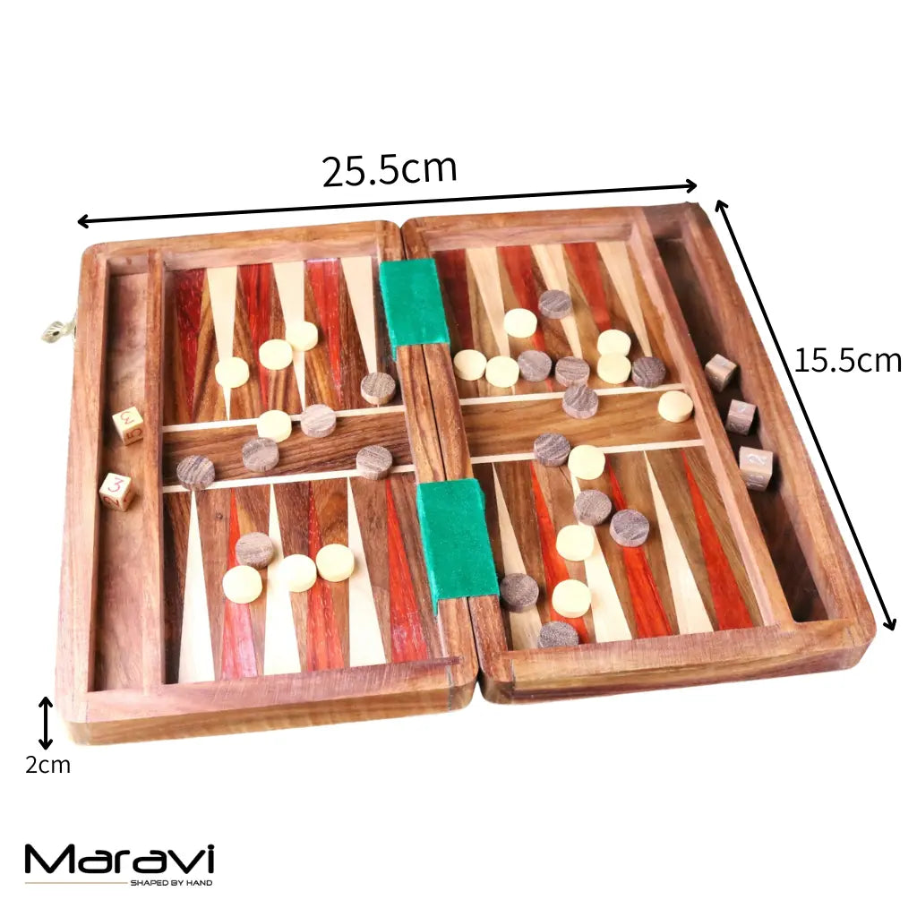 Taksha Wooden Backgammon Board Game