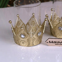 Talika Crown Candle Holder Duo in Antique Gold