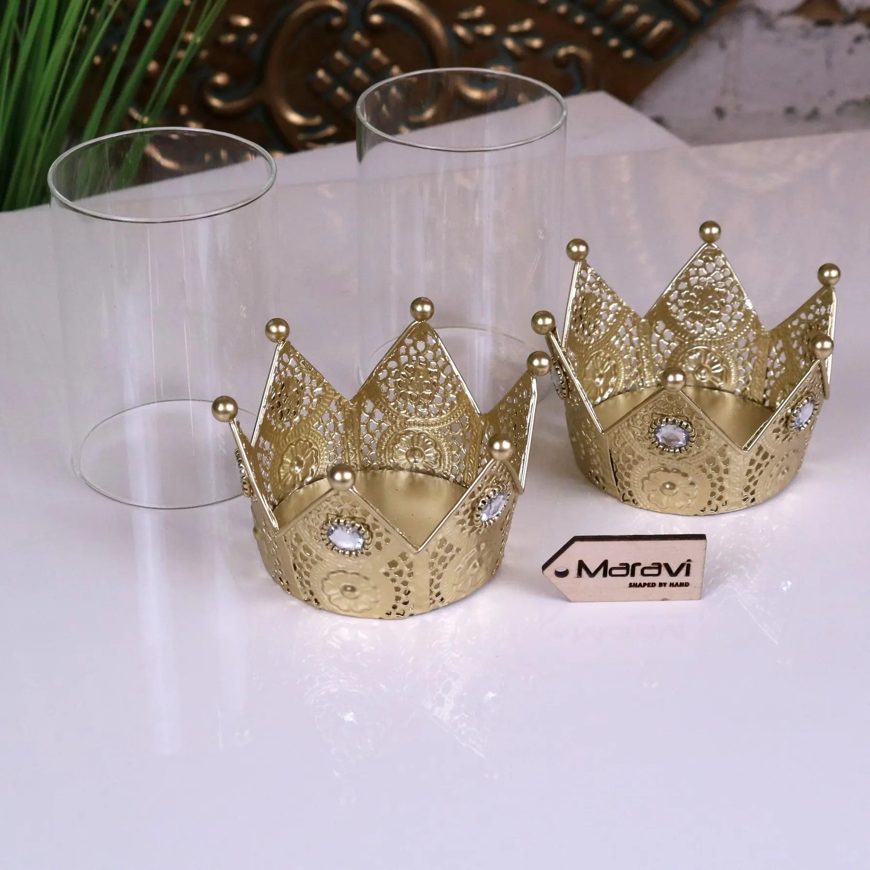 Talika Crown Candle Holder Set of 2