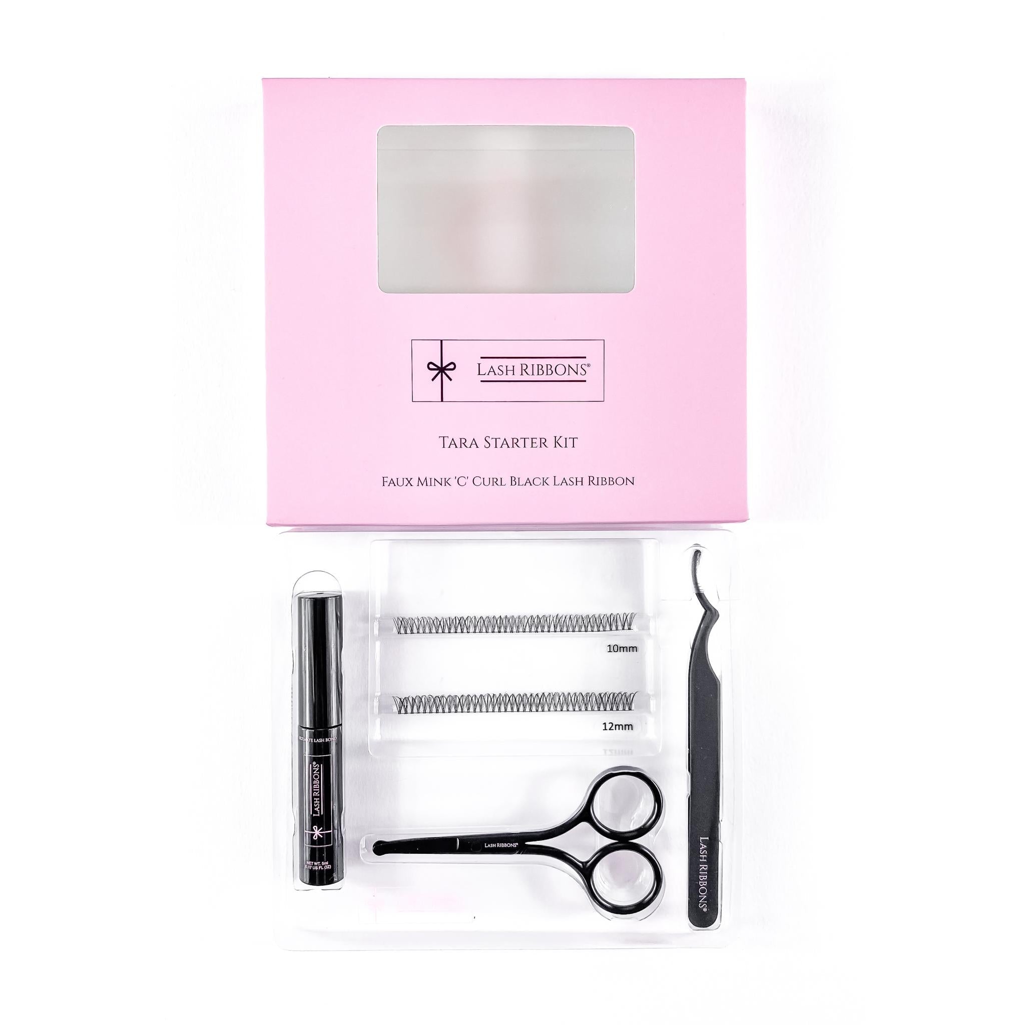 Boxed 'C' Curl Black Half Lash Ribbons® Starter Kit (With Ultimate Bond)