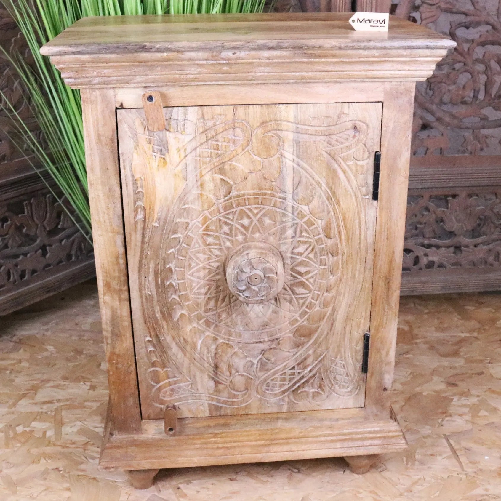 Tarinda Handcrafted Carved Wooden Storage Cabinet