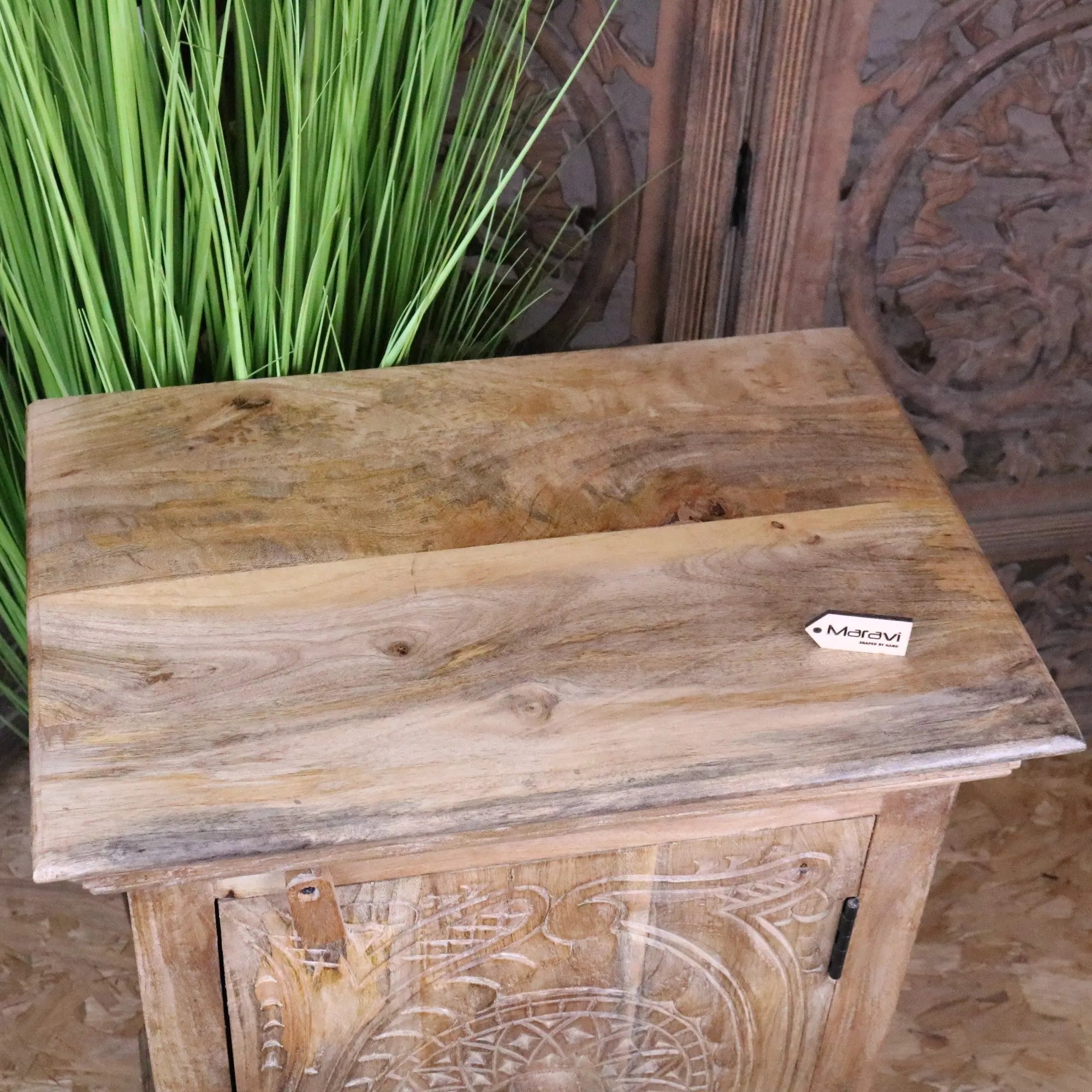 Tarinda Handcrafted Carved Wooden Storage Cabinet