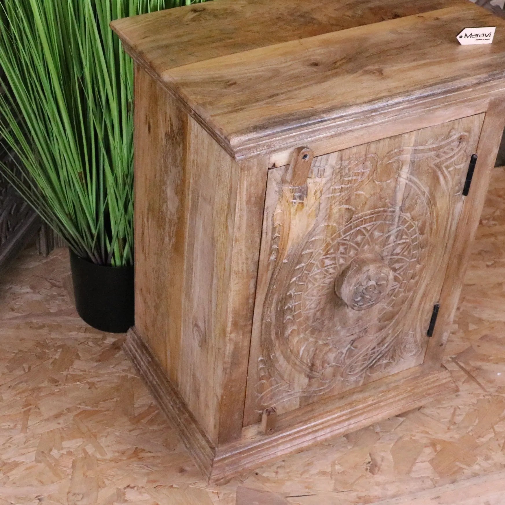 Tarinda Handcrafted Carved Wooden Storage Cabinet