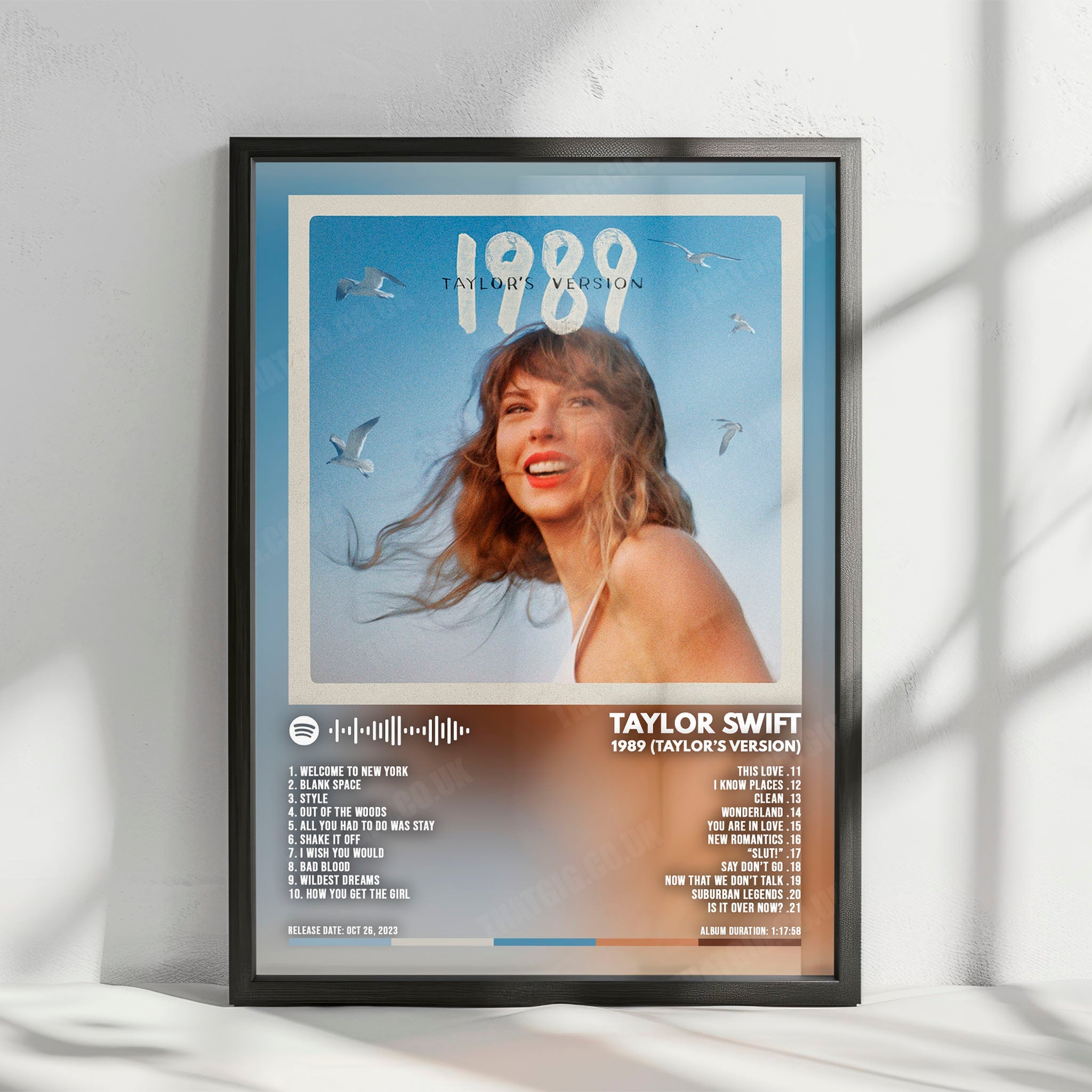 Taylor Swift "1989 - Taylor's Version" Album Cover Poster with Complete Tracklist