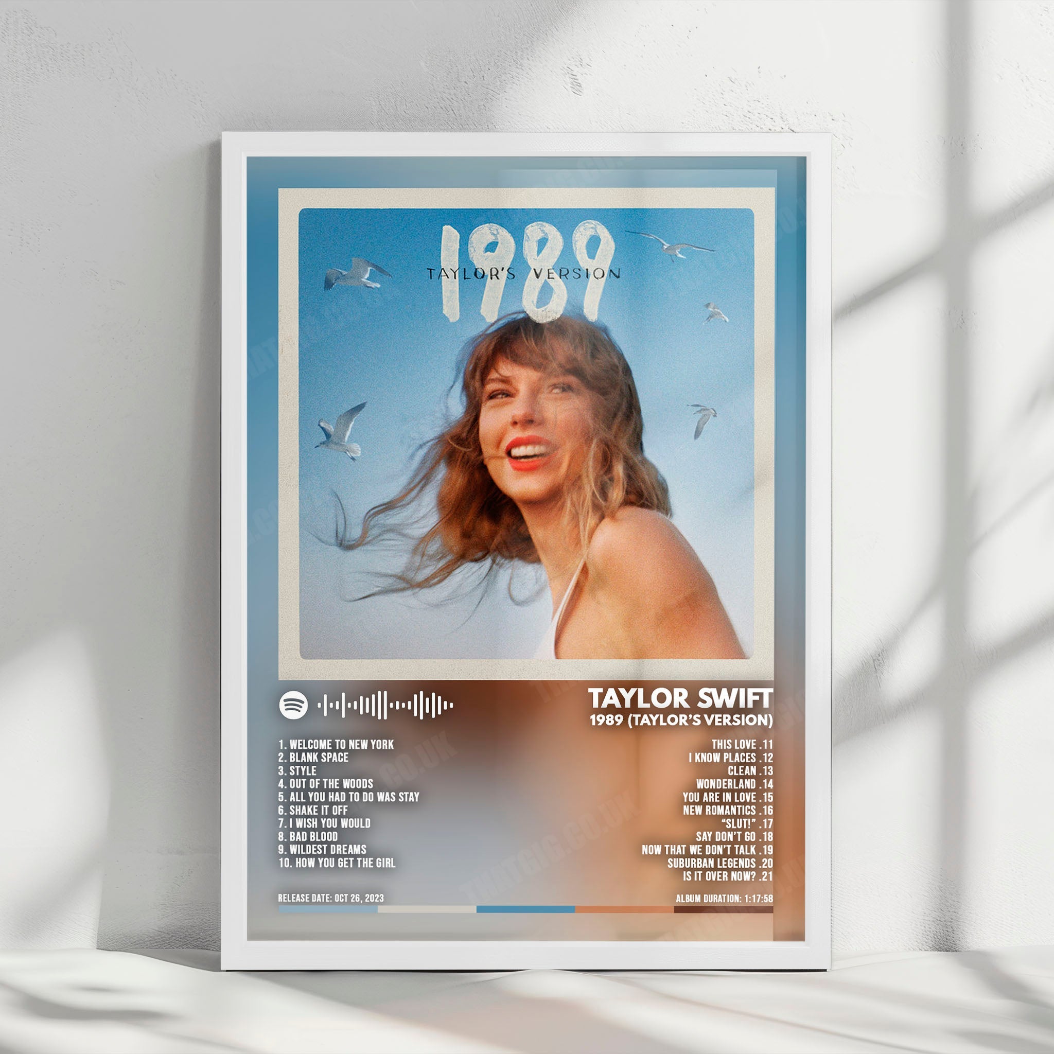 Taylor Swift "1989 - Taylor's Version" Album Cover Poster with Complete Tracklist