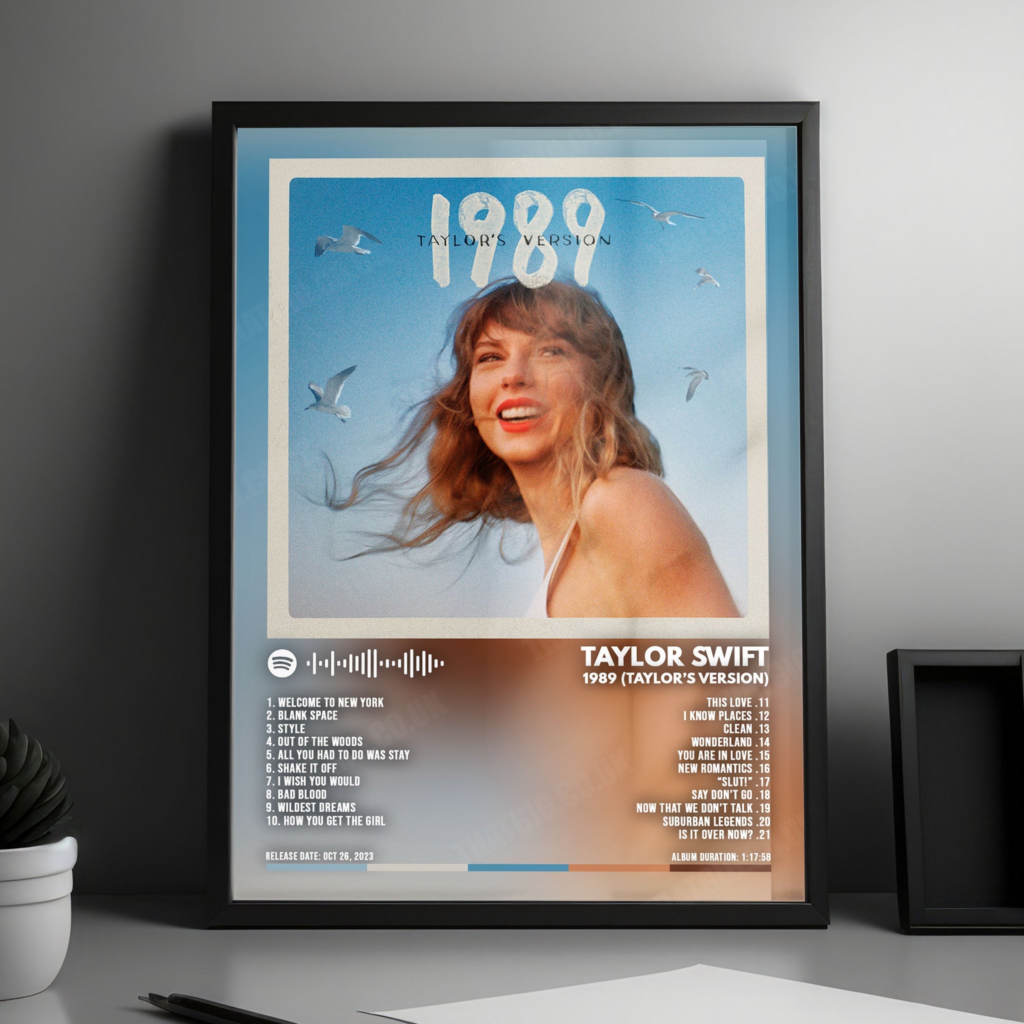 Taylor Swift "1989 - Taylor's Version" Album Cover Poster with Complete Tracklist