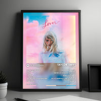Taylor Swift "Lover" Album Cover Poster with Complete Tracklist