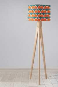 Teal and Orange Geometric Arches Design Lampshade, Ceiling or Table Lamp Shade
