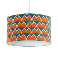 Teal and Orange Geometric Arches Design Lampshade, Ceiling or Table Lamp Shade
