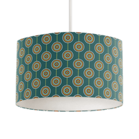 Teal Retro Circles Design Lampshade, Ceiling or Table Lamp Shade