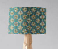 Teal Retro Circles Design Lampshade, Ceiling or Table Lamp Shade