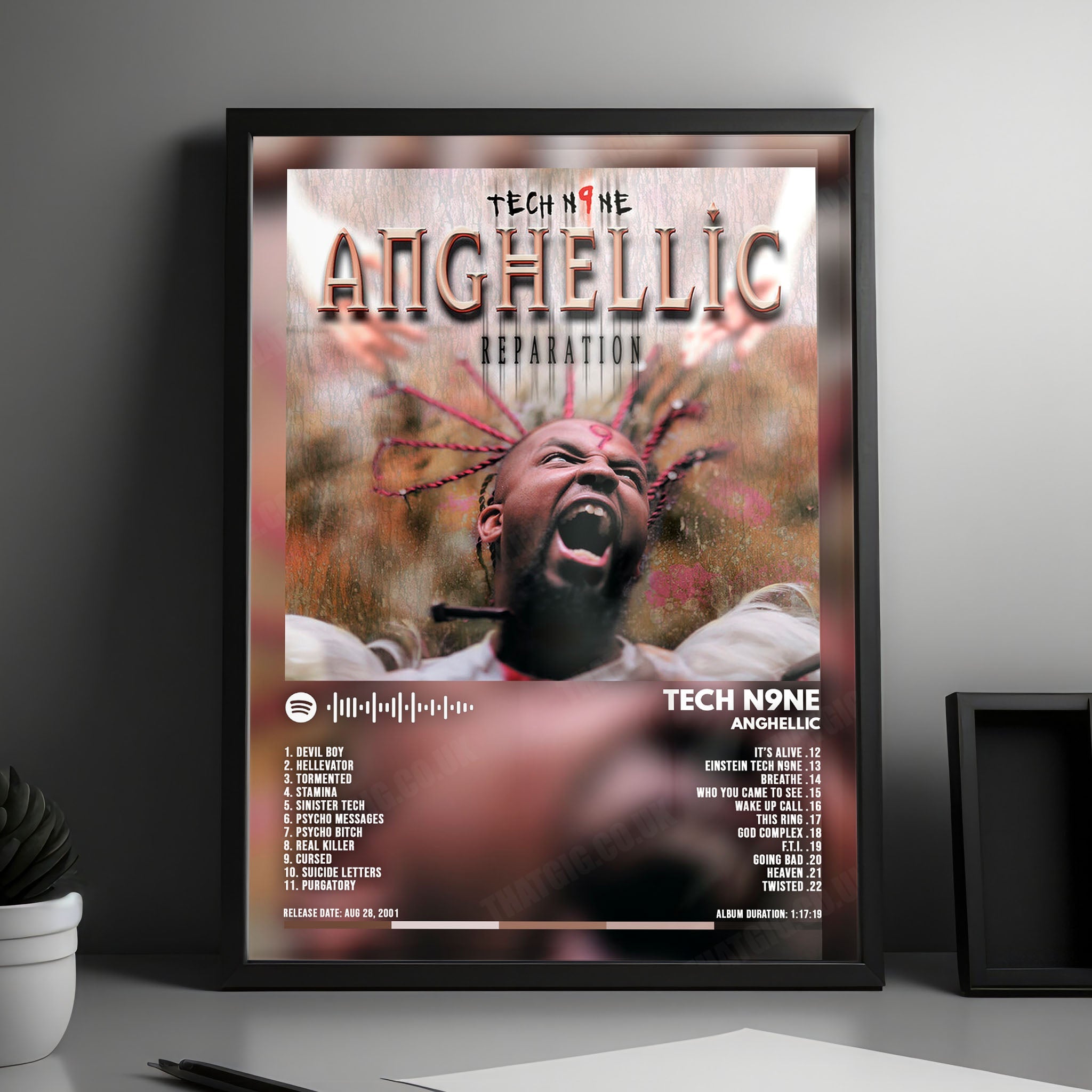 Tech N9ne "Anghellic  " Album Cover Poster - with Complete Tracklist