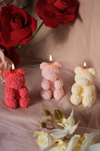 Teddy Bear Rose Candle - Small